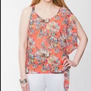 Lane Bryant One Shoulder Sheer Top